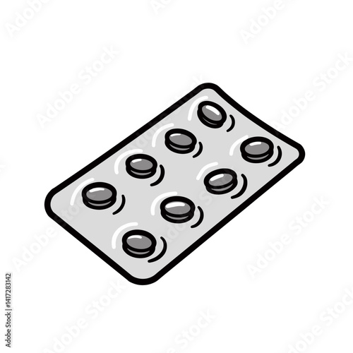Vegan supplement capsules in blister pack, modern health concept.