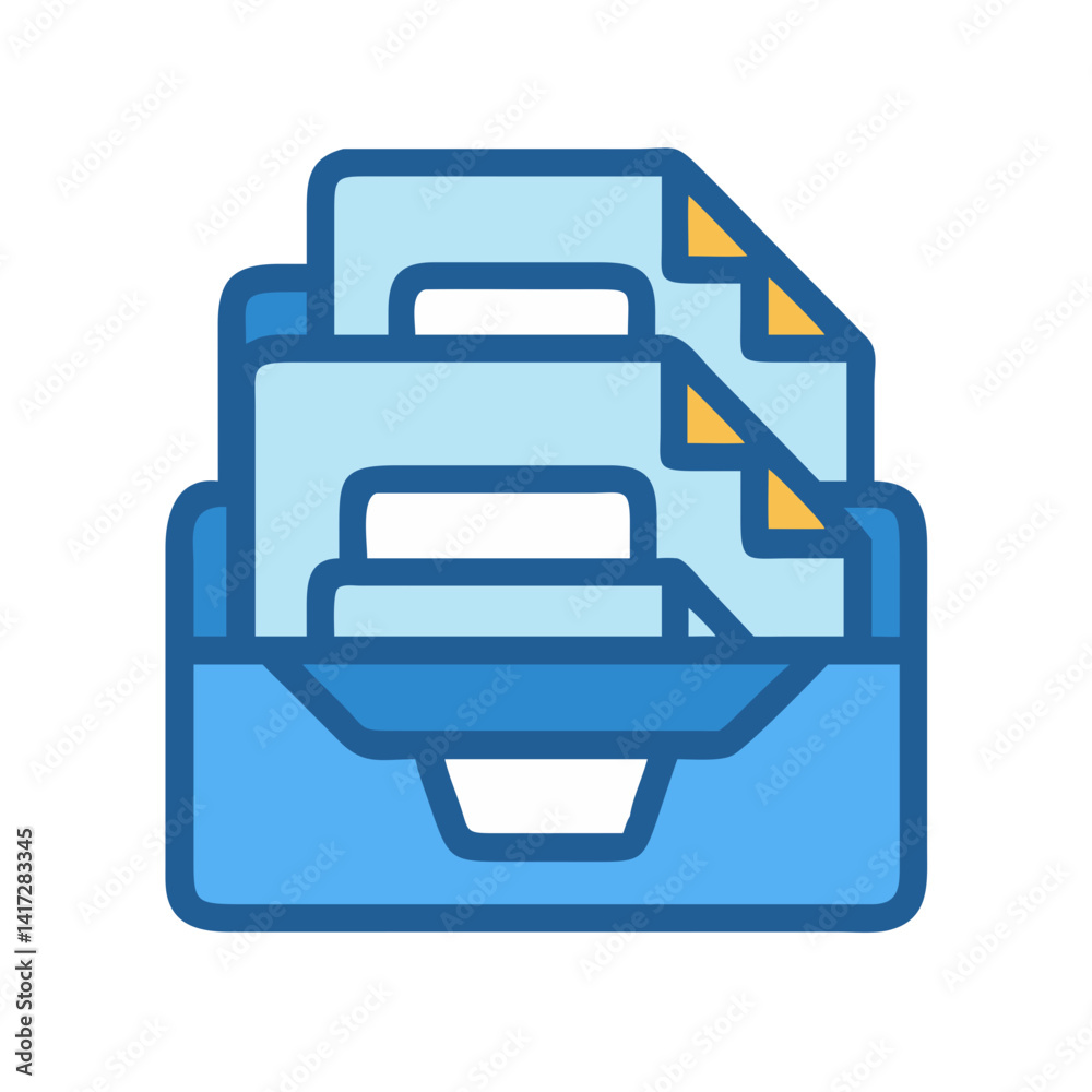 Blue document drawer icon vector illustration design. Blue document drawer icon vector illustration design.