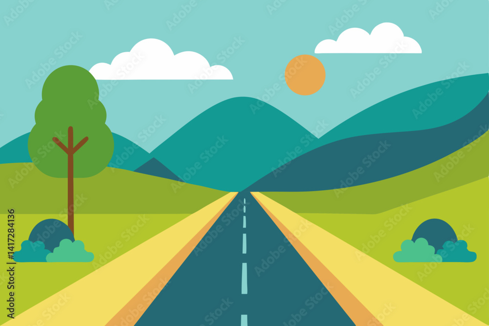 Fototapeta premium bicycle-road-in-countryside