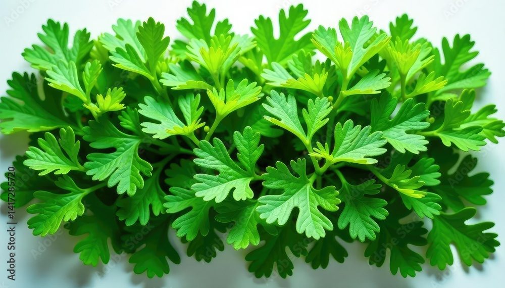 Intricate parsley sprigs, forming a natural design , botanical, herb Intricate parsley sprigs, forming a natural design , botanical, herb