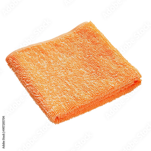 A vibrant orange microfiber cloth for general cleaning tasks.