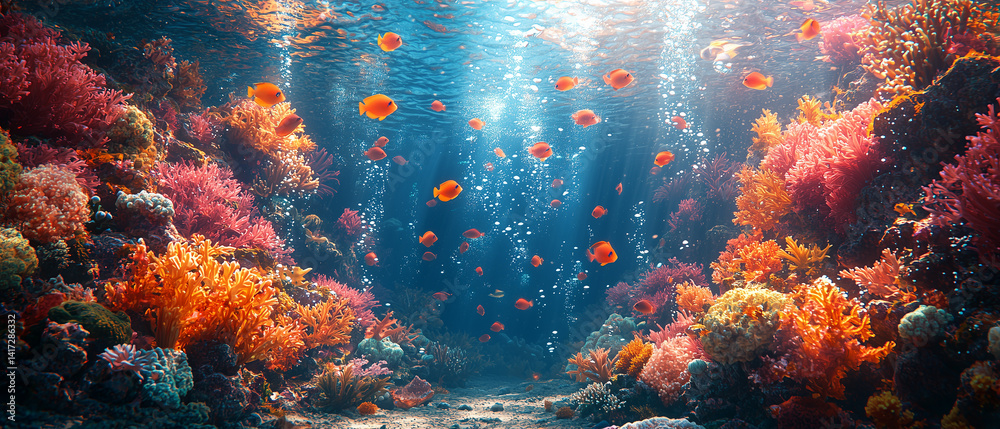 Fototapeta premium Under water landscape in the ocean