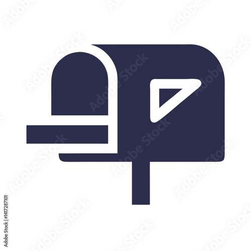 Mailbox icon on black background representing postal delivery