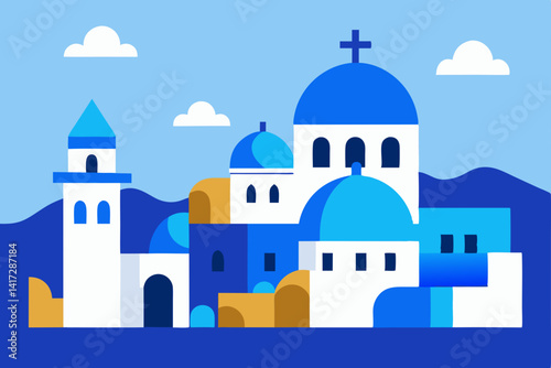 coastal-town-with-blue-domed-churches