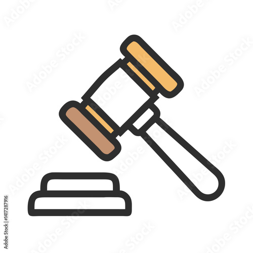 Gavel icon represents legal matters and court decision