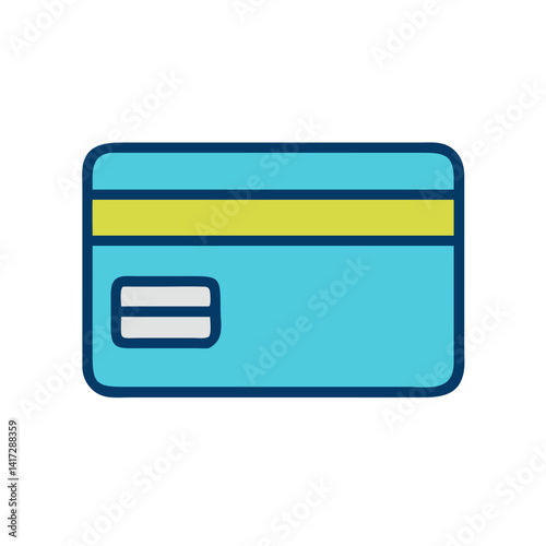 Vector icon of credit card with yellow stripe