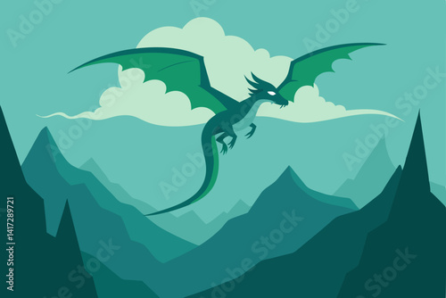 dragon-flying-over-mystic-mountains