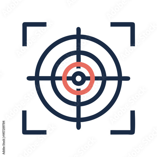 Crosshair target icon on black background illustration design