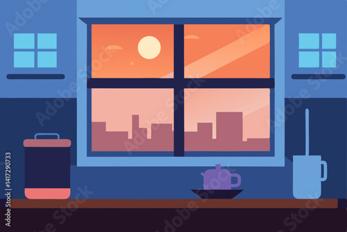 early-morning-kitchen-window-view