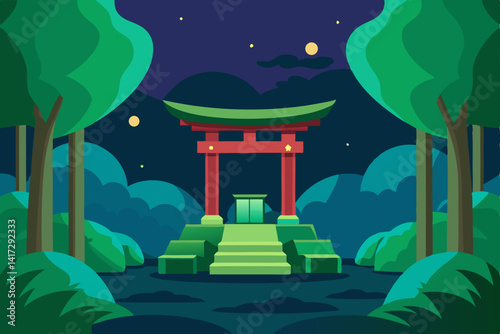forest-shrine-in-magical-anime-universe
