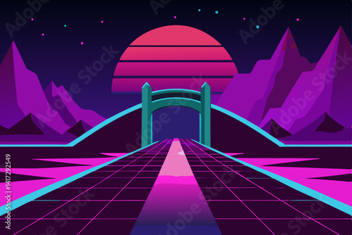 futuristic-bridge-over-neon-river---anime-theme 