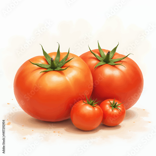 Fresh Red Tomatoes of Varying Sizes