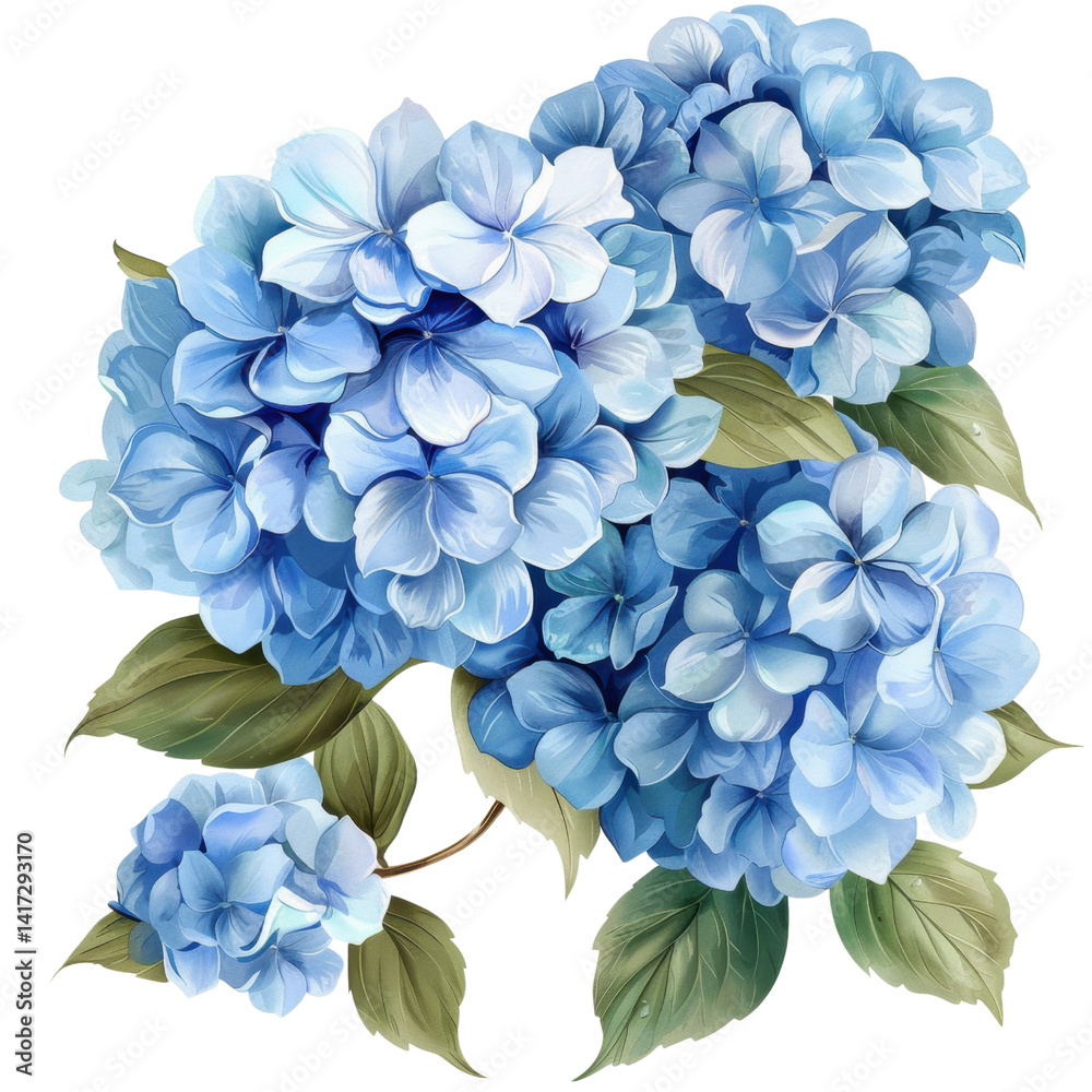 beautiful arrangement of blue hydrangea flowers with lush green leaves, showcasing their delicate petals and vibrant colors, evoking sense of tranquility and elegance beautiful arrangement of blue hydrangea flowers with lush green leaves, showcasing their delicate petals and vibrant colors, evoking sense of tranquility and elegance