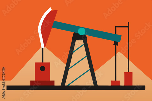industrial-pumpjack-vector-scene