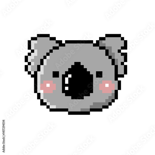 Canvas Print Flat design pixel art koala illustration