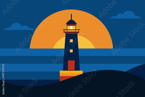 lighthouse on a sky background