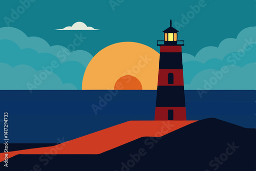 lighthouse on a sky background