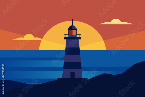 lighthouse on a sky background