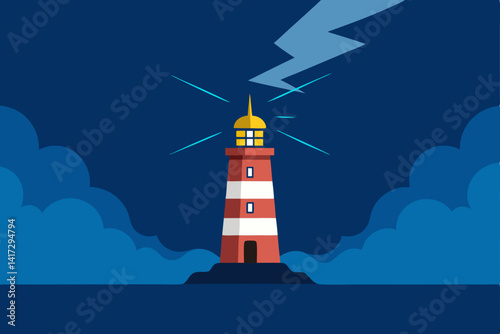 lighthouse on a sky background