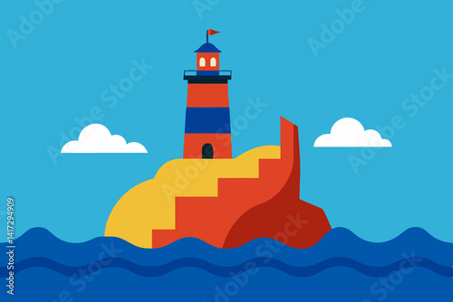 lighthouse on a sky background