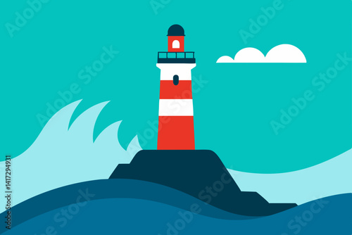 lighthouse on a sky background