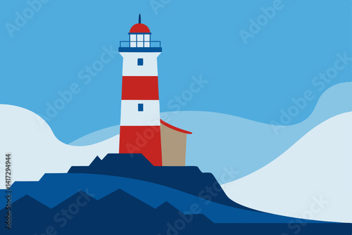 lighthouse on a sky background