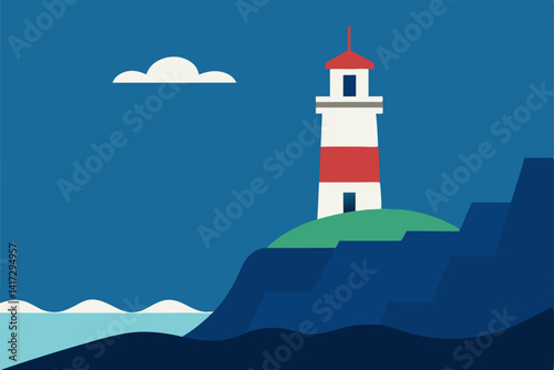 lighthouse on a sky background