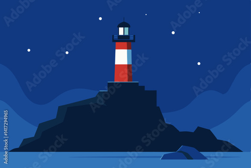 lighthouse on a sky background