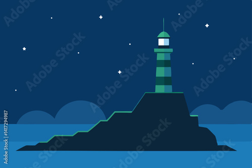lighthouse on a sky background