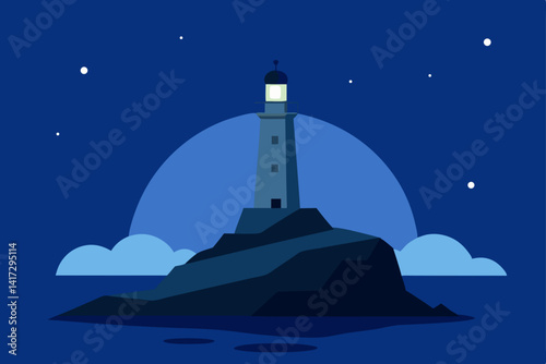 lighthouse on a sky background