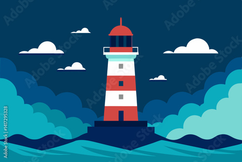 lighthouse on a sky background