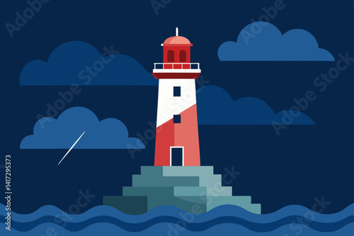 lighthouse on a sky background