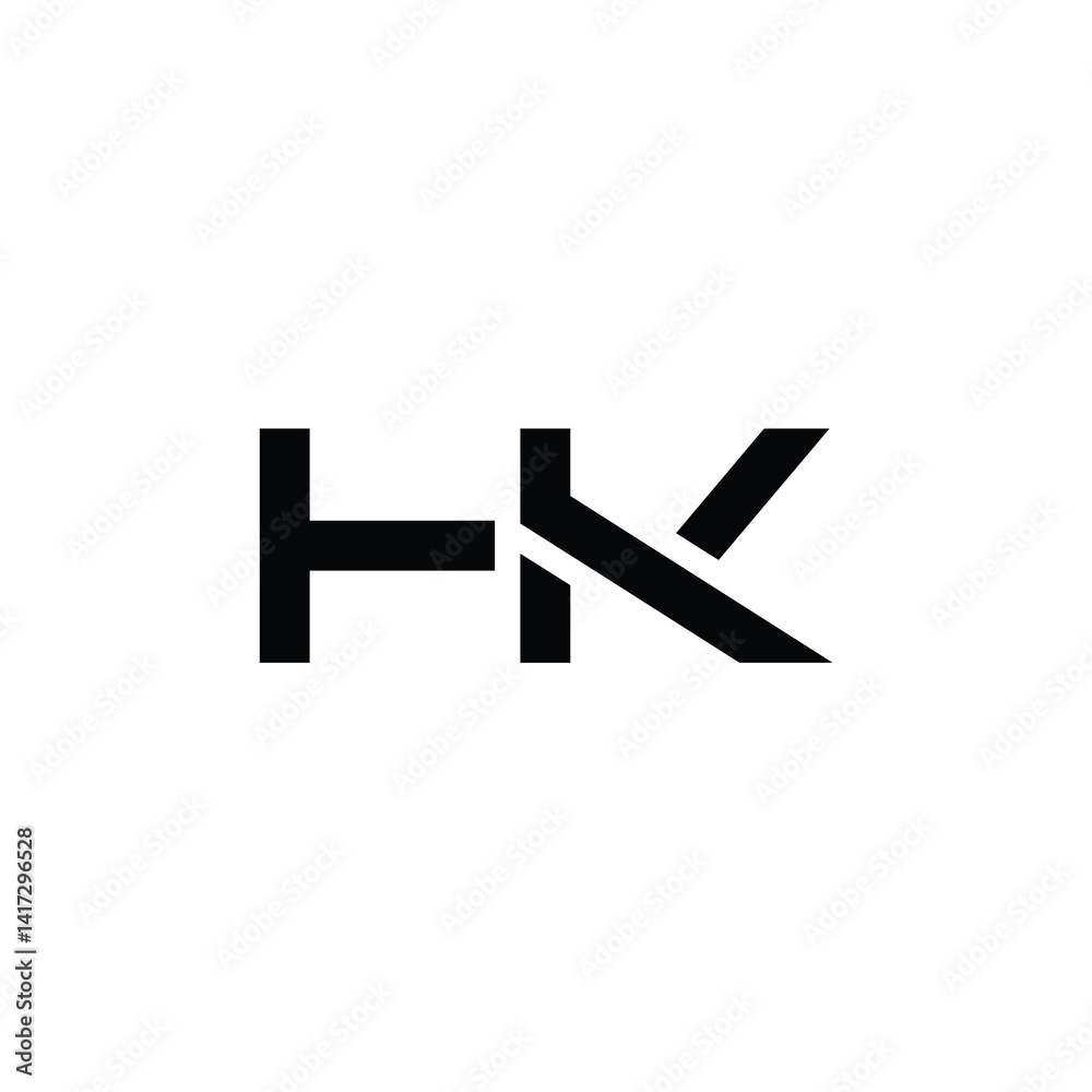 Obraz premium HK monogram logo design letter text name symbol monochrome logotype alphabet character simple logo