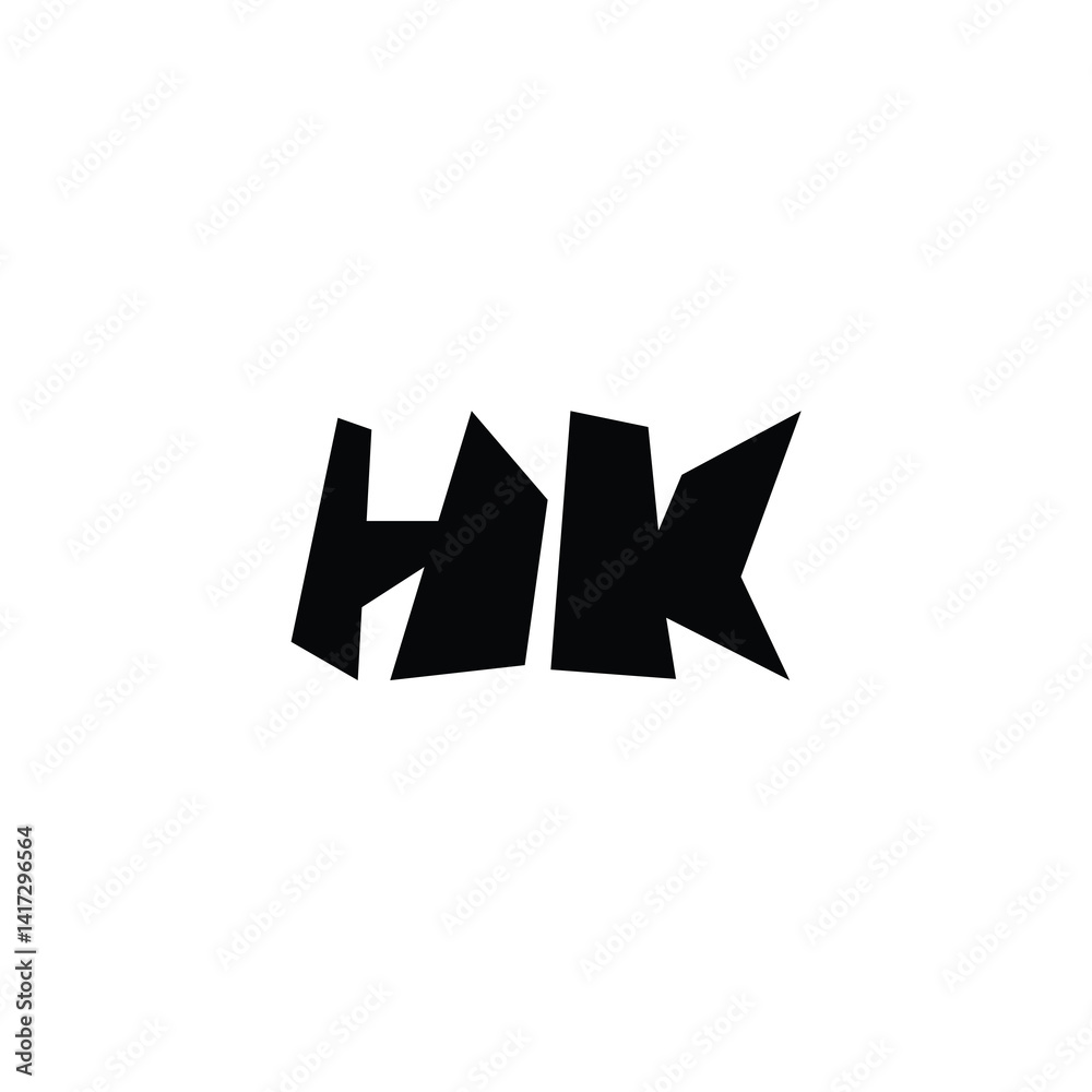 HK monogram logo design letter text name symbol monochrome logotype alphabet character simple logo HK monogram logo design letter text name symbol monochrome logotype alphabet character simple logo