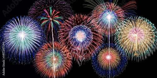 日本の夏祭りの花火大会の背景素材