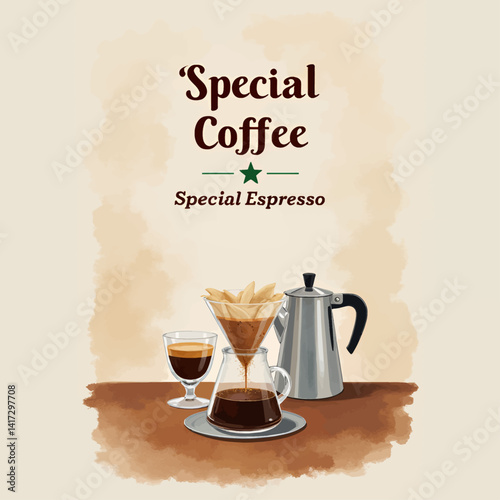 Special Coffee and Espresso Preparation Still Life