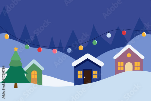 anime-christmas-lights-in-snow-town 