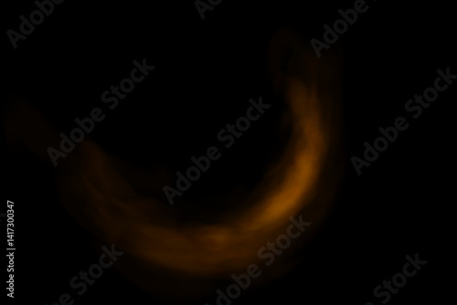 Realistic Fire Smoke Trail Effect on Black Background Flame Swirl Element for Explosion Magic Energy or Burning Motion Design Isolated Visual