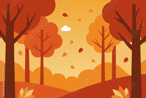 autumn-leaves-falling-in-forest