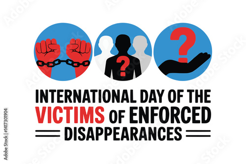 International day of the victims of enforced disappearances awareness campaign vector art