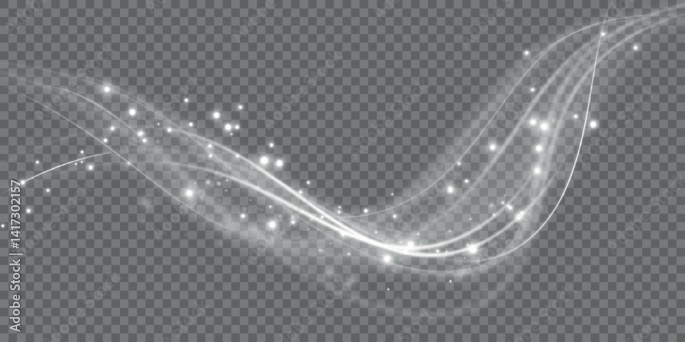 Stream of fresh wind png. Imitation of the exit of cold air from the air conditioner. Cold winter wind texture. Holiday vector blizzard. Christmas effect of a cold blizzard. Vector PNG.