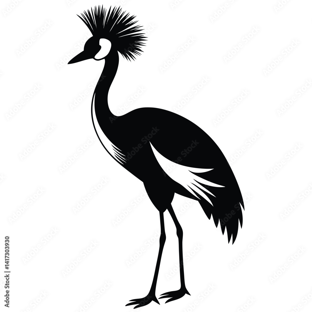 Fototapeta premium crowned crane vector animal