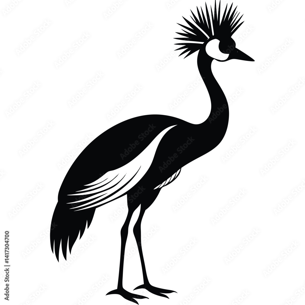 Obraz premium crowned crane vector animal