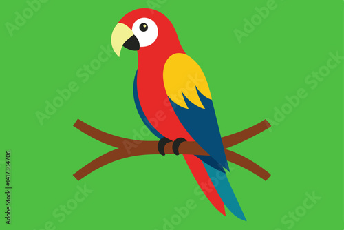 colorful-parrot-sitting-on-a-tree-branch