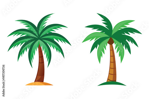 Collection of Palm tree vector silhouettes isolated on a white background, Tropical palm trees black clipart. Tropical palm tree set
