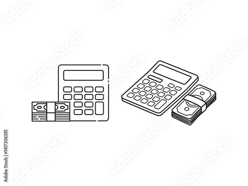 Finance & Calculation Silhouette Vector Set