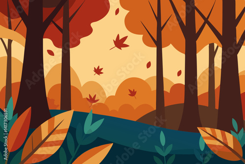 deep-woodland-with-autumn-leaves