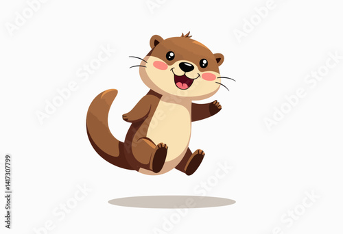Elevate your children's illustrations with this heartwarming vector image of a happy otter, suitable for storybooks, educational materials, and projects that celebrate the joy of animals and nature.
