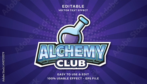 alchemy club editable text effect with modern and simple style