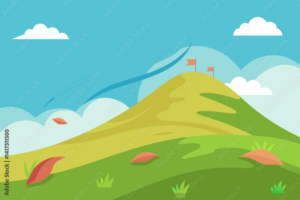 Fototapeta premium landscape with mountains and clouds
